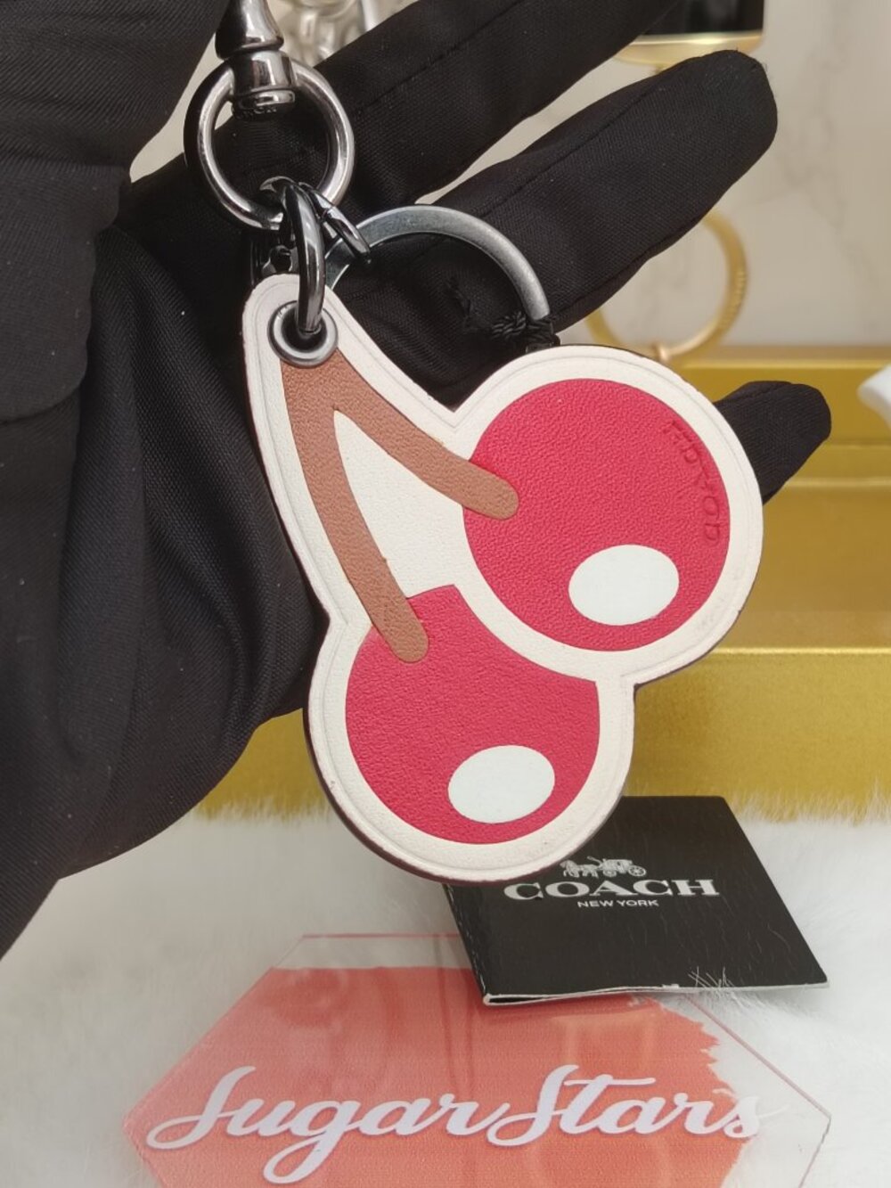 Coach cherry bag charm purse charm